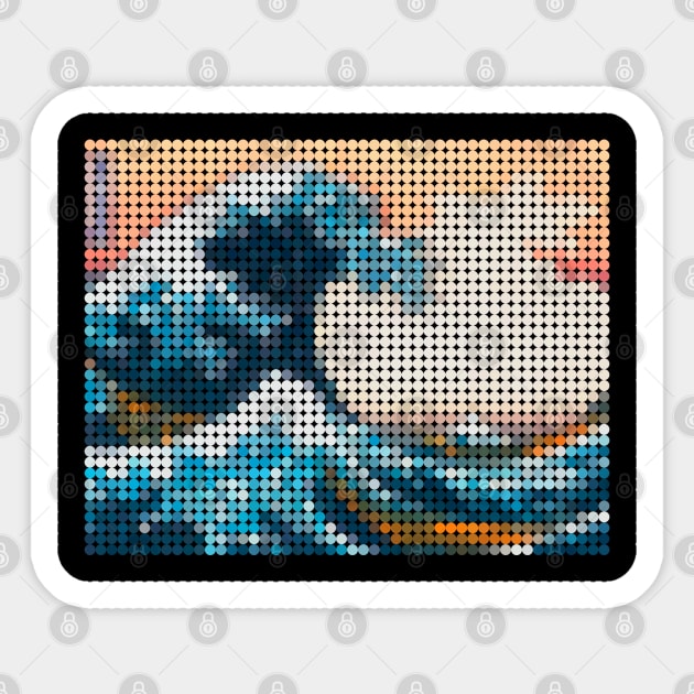 Great Wave Mosaic Sticker by robotface